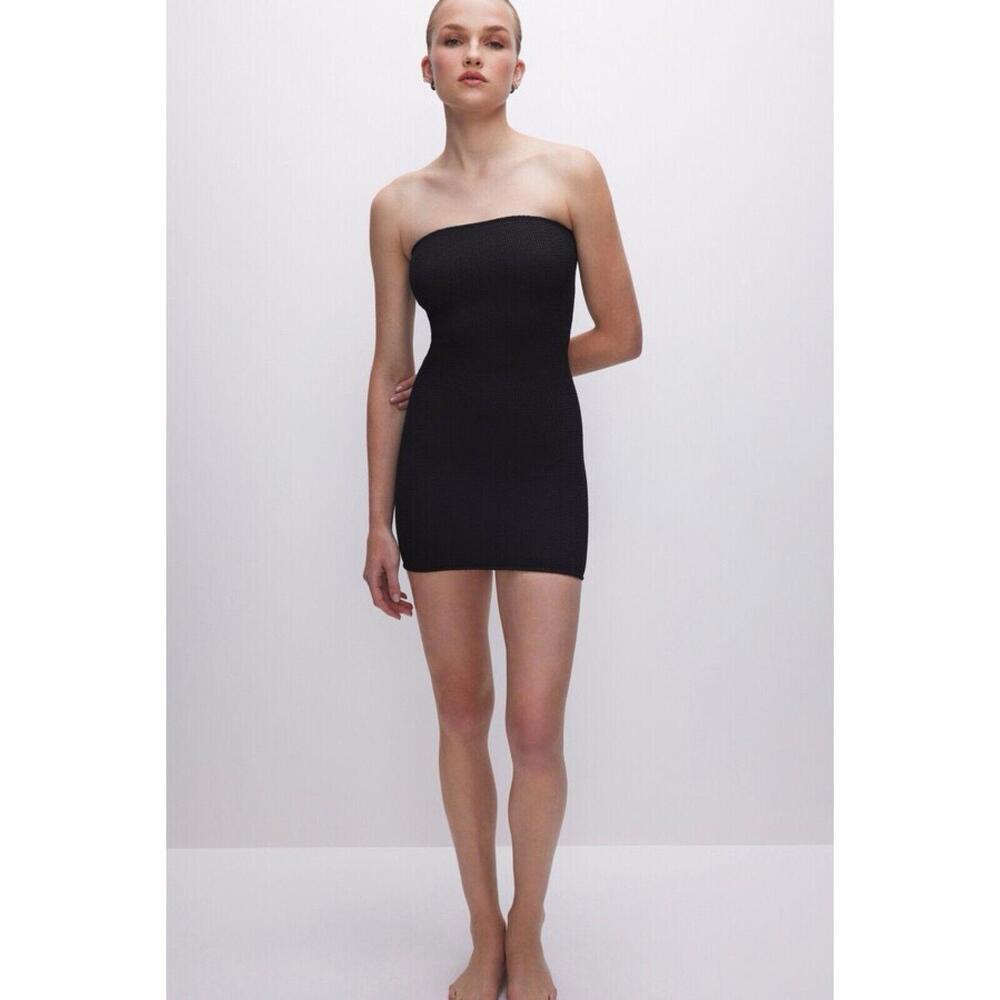 Good American Women’s L/XL Black Always Fits Cover-Up Tube Mini Dress New